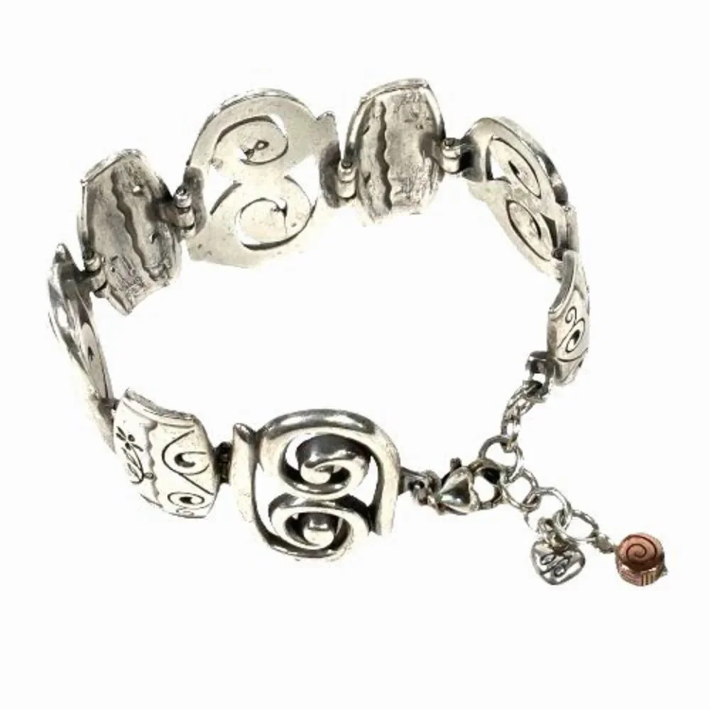 Brighton Silver Pablo's Passion Picasso Swirls Scroll & Floral Link Bracelet $68